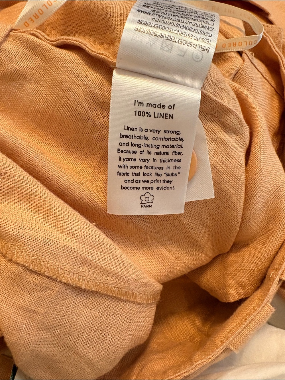 Farm Rio Tan 100% Linen Belted High Waisted Shorts Size L - Picture 4 of 4